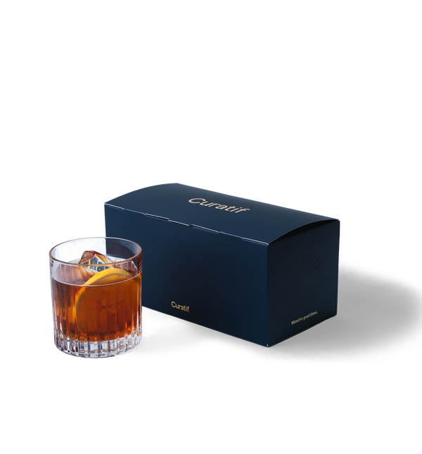 Giftbox and Crystal-Cut Rocks Glass