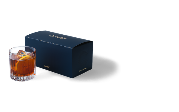 Giftbox and Crystal-Cut Rocks Glass