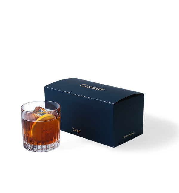 Giftbox and Crystal-Cut Rocks Glass